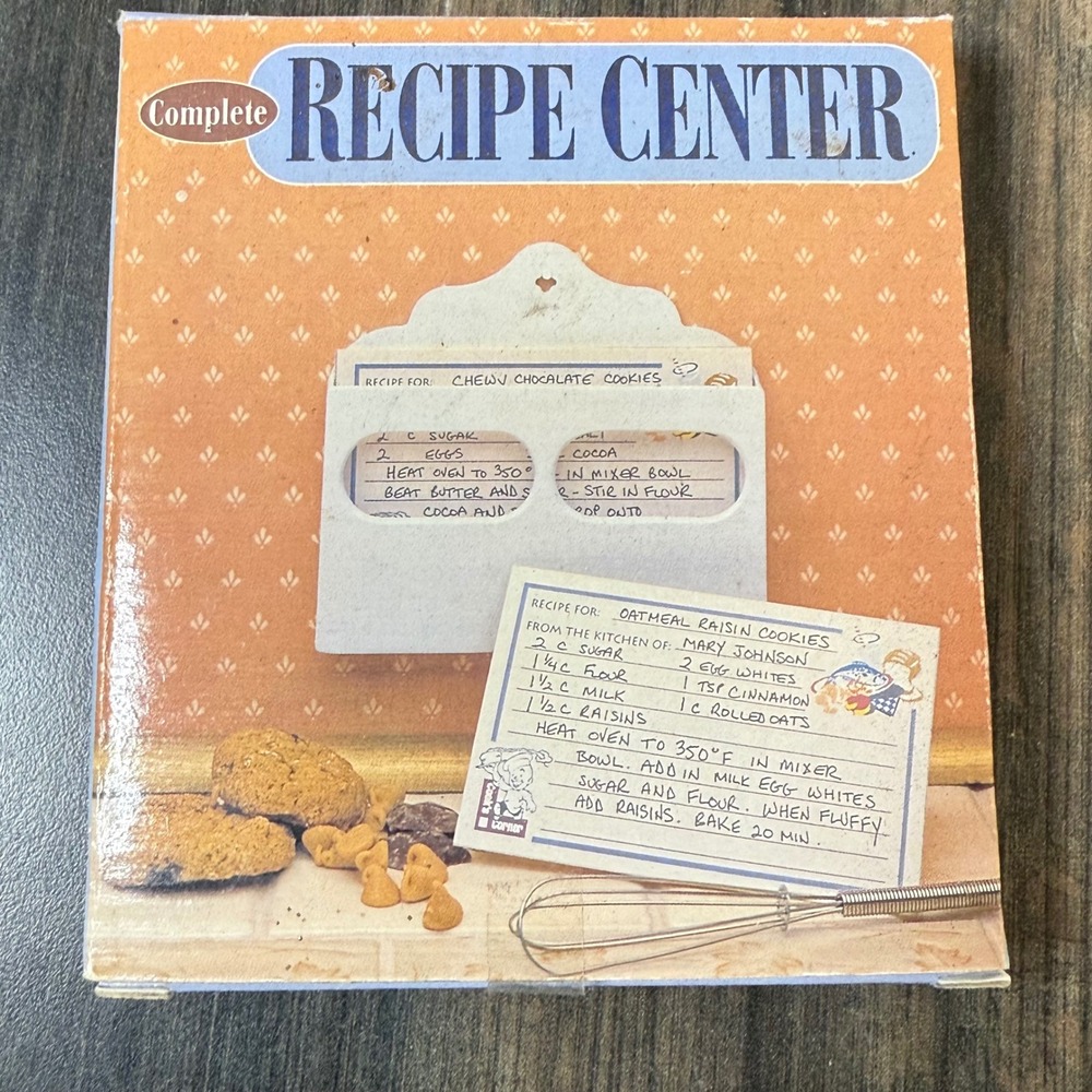 Vintage Complete Recipe Center Box Set Recipe Card‎ Holder Kitchen Organizer NEW